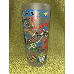 West Virginia Souvenir 6" Frosted Collectible Drinking Glass 15oz by Cat Studio